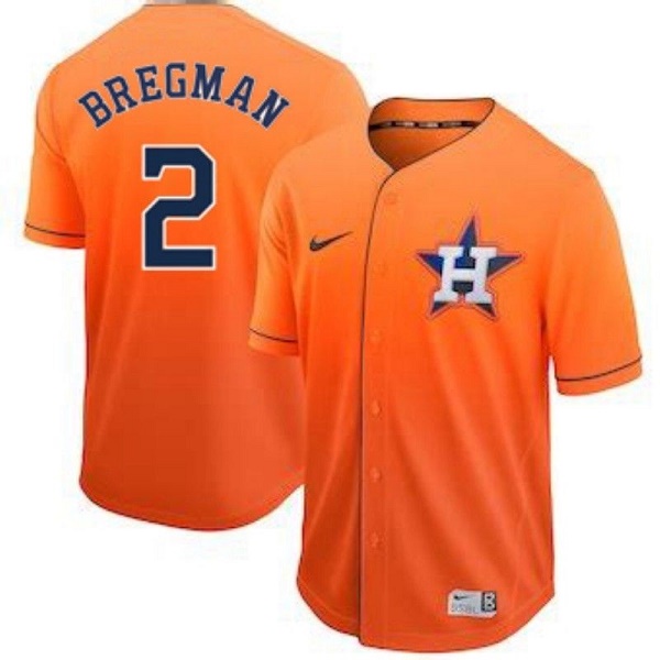 Men's Houston Astros #2 Alex Bregman Orange Cool Base Drift Edition Stitched Jersey